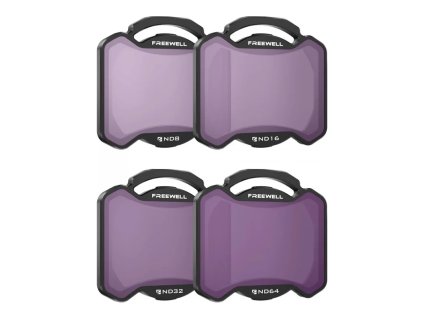 Set of 4 filters ND8,16,32,64 Freewell for DJI Avata 2 (Wybierz wariant Zestaw 4 filtrów ND8,16,32,64)