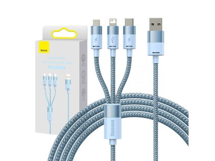 Kábel USB 3v1 Baseus série StarSpeed, USB-C + Micro + Lightning 3,5A, 1,2 m (modrý) (Wybierz wariant Kabel USB 3w1 Baseus StarSpeed (niebieski))
