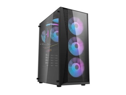 Počítačová skriňa Darkflash DK352 Plus (čierna) + 4 RGB ventilátory
