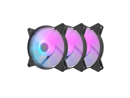 Sada počítačových ventilátorov Darkflash C6, RGB, 3v1 120x120 (čierna)