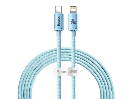 Kábel Baseus Crystal Shine USB-C na iP, 20 W, 2 m (modrý)