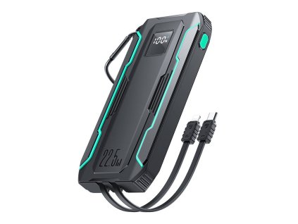 Joyroom Powerbank JR-L017 10000mAh, 22,5W, s káblom Lightning + USB-C (čierna)
