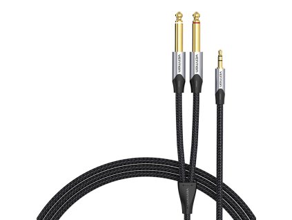 Audio kábel mini jack 3,5 mm na 2x jack 6,35 mm samec Vention BARHK 8 m
