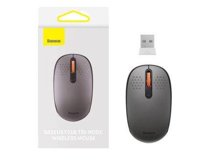 Bezdrôtová myš Baseus F01B Tri-mode 2.4G BT 5.0 1600 DPI (matná sivá)