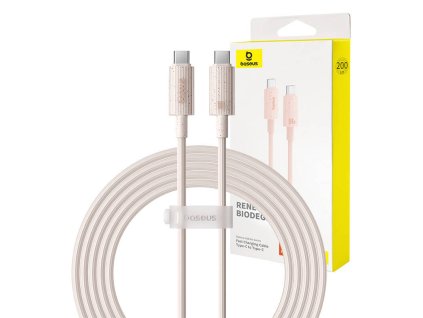 Baseus USB-C na USB-C Habitat Series 100W rýchlonabíjací kábel, 2 m (ružový)