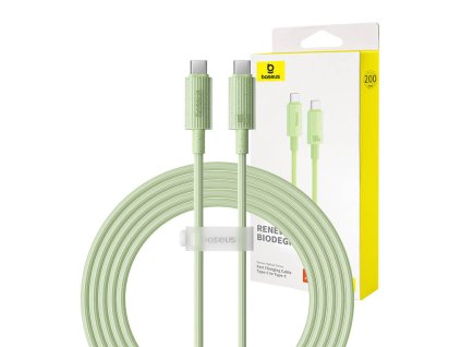 Rýchlonabíjací kábel Baseus USB-C na USB-C Habitat Series 100 W, 2 m (zelený)