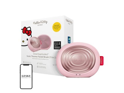 Geske 5-v-1 sonická čistiaca kefka na tvár s aplikáciou (Hello Kitty Pink)