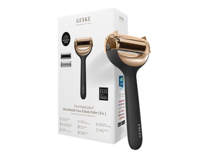 Mikroihlový valček na tvár a telo 8v1 Geske s aplikáciou (sivý)