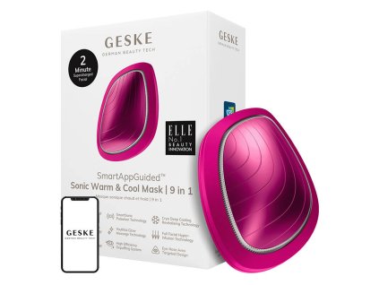 Sonická hrejivá a chladiaca maska 9v1 Geske s aplikáciou (purpurová)