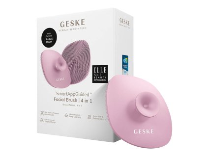 Čistiaca kefka na tvár 4v1 s rukoväťou Geske s aplikáciou (ružová)
