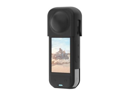 PULUZ silikónové ochranné puzdro s krytom objektívu pre Insta360 X5 (čierne)