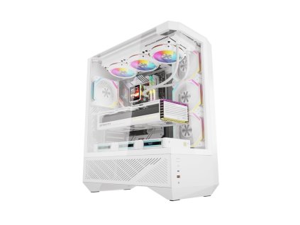 Počítačová skriňa Darkflash DY460 (biela) + 4 ventilátory ARGB
