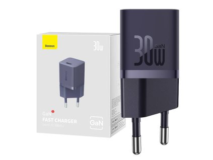 Mini nástenná nabíjačka Baseus GaN5 30 W (fialová)