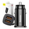 Baseus Square 2xUSB QC3.0 5A 30W nabíjačka do auta (čierna)