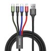 Baseus Fast USB kábel 4v1 USB-C / 2x Lightning / Micro 3,5A 1,2 m - čierny