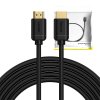 Baseus 2x kábel HDMI 2.0 4K 30Hz, 3D, HDR, 18 Gb/s, 5 m (čierny)