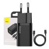 Rýchlonabíjačka Baseus Super Si 1C 25W s káblom USB-C na USB-C 1 m (čierna)