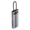 Rozbočovač 9v1 Baseus série Metal Gleam, USB-C na 3x USB 3.0 + HDMI + USB-C PD + Ethernet RJ45 + microSD/SD + VGA