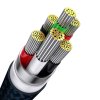 USB kábel 3v1 Baseus Flash Series, USB-C + micro USB + Lightning, 100 W, 1,2 m (modrý)