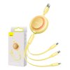 Baseus Bright Mirror 2, USB kábel 3 v 1 pre micro USB / USB-C / Lightning 3,5A 1,1 m (žltý)