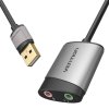 Externá zvuková karta USB Vention CDKHB, TRS 3,5 mm, 0,15 m (sivá)