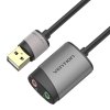 Externá zvuková karta USB Vention CDKHB, TRS 3,5 mm, 0,15 m (sivá)