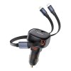 Nabíjačka do auta Baseus Enjoyment USB s káblom USB-C a Lightning 60 W (čierna)