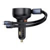 Nabíjačka do auta Baseus Enjoyment USB s káblom USB-C a Lightning 60 W (čierna)