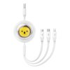 Nabíjací kábel 3 v 1 Baseus USB na USB-C, USB-M, Lightning 3,5 A, 1,1 m (biely)