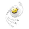 Nabíjací kábel 3 v 1 Baseus USB na USB-C, USB-M, Lightning 3,5 A, 1,1 m (biely)