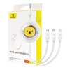 Nabíjací kábel 3 v 1 Baseus USB na USB-C, USB-M, Lightning 3,5 A, 1,1 m (biely)