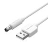 Napájací kábel USB 2.0 na DC 5,5 mm barelový konektor 5V Vention CEYWG 1,5 m (biely)