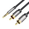 Audio kábel 3,5 mm samec na 2x RCA samec 3 m Vention BCFBI Black