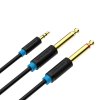 Vention BACBJ 5 m audio kábel TRS 3,5 mm samec na 2x 6,35 mm samec (čierny).