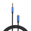 TRRS 3,5 mm samec na 3,5 mm samicu audio kábel Vention BHCLJ 5 m modrý