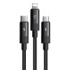 Kábel 3 v 1 USB na USB-C / Lightning / Micro USB, Mcdodo CA-5790, 3,5 A, 1,2 m (čierny)