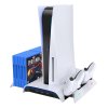 Multifunkčný chladiaci stojan RGB pre PS5 s funkciou nabíjania Kiwi Home PB01 biely
