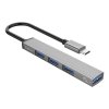 Adaptér Orico USB-C na USB 3.0 + 3x USB 2.0 Hub (sivý)