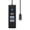 Orico Rozbočovač USB-C na 2x USB 3.0 + USB-C, 5 Gb/s, 0,15 m (čierny)