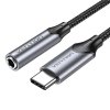 Vention BGMHA Adaptér USB-C samec na 3,5 mm jack 0,1 M (sivý)