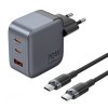 GaN Vention USB-C+C+A 70W nabíjačka + USB-C-C kábel 1m (sivá)