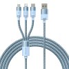 Kábel USB 3v1 Baseus série StarSpeed, USB-C + Micro + Lightning 3,5A, 1,2 m (modrý) (Wybierz wariant Kabel USB 3w1 Baseus StarSpeed (niebieski))
