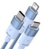 Kábel USB 3v1 Baseus série StarSpeed, USB-C + Micro + Lightning 3,5A, 1,2 m (modrý) (Wybierz wariant Kabel USB 3w1 Baseus StarSpeed (niebieski))