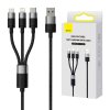Kábel USB 3v1 Baseus série StarSpeed, USB-C + Micro + Lightning 3,5A, 1,2 m (čierny) (Wybierz wariant Kabel USB 3w1 Baseus StarSpeed (czarny))