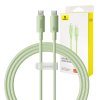 Baseus USB-C na USB-C Habitat Series 100W rýchlonabíjací kábel, 1 m (zelený)