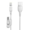 Foneng X62 Magnetický kábel 3v1 USB na USB-C / Lightning / Micro USB, 2,4 A, 1 m (biely)