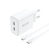 Nabíjačka GaN Foneng EU50, 35W 2x USB-C na Type-C na Lightning (biela)