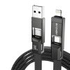 Blitzwolf BW-HDC7 4 v 1 USB+C+Lightning kábel 240W 1,2 m (čierny)