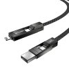 Blitzwolf BW-HDC7 4 v 1 USB+C+Lightning kábel 240W 1,2 m (čierny)