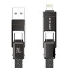 Blitzwolf BW-HDC7 4 v 1 USB+C+Lightning kábel 240W 1,2 m (čierny)